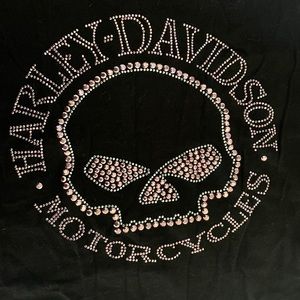 Harley Davidson rose gold/pink signature skull tee